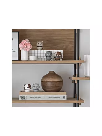 HOPTIMIST | Figura decorativa Gato 7,3cm Blanco | hellgrau